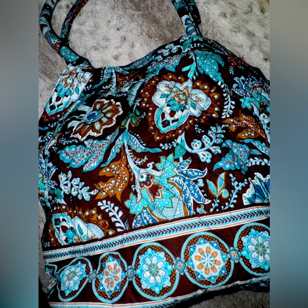 Vera Bradley Java Brown Tote purse RETIRED